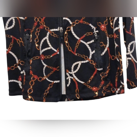 LuLu-B -NWOT, Black Jacket Chain Design,Dual Zipper,2 Phone & 2 Zippered Pockets - Picture 7 of 10